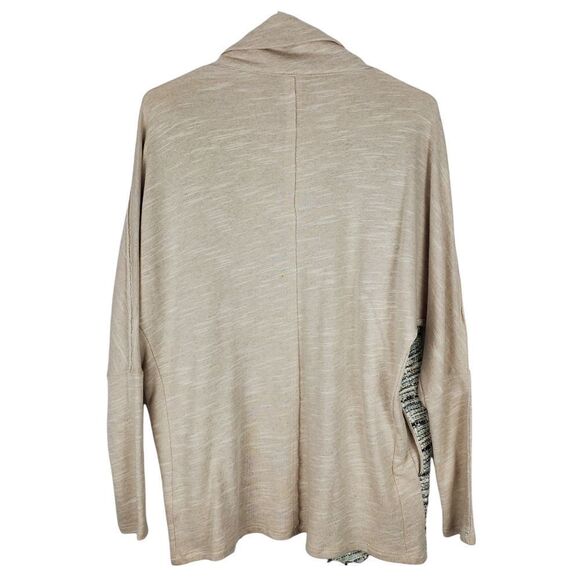 DOLAN Left Coast Open Front Tweed Drape Cardigan Sweater Heathered Raw Hem Fray - Picture 7 of 7